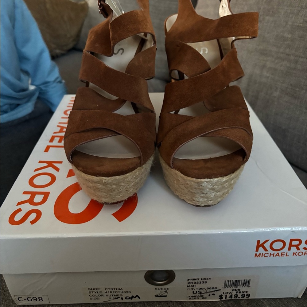 Michael Kors Tan Suede Wedges